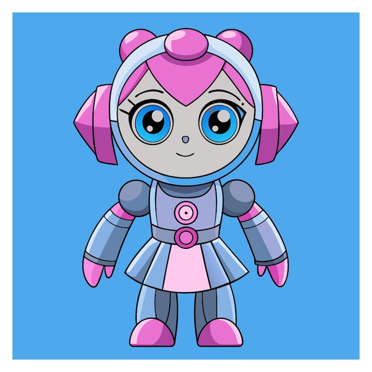 Vector artificial intelligence girl vector graphic design