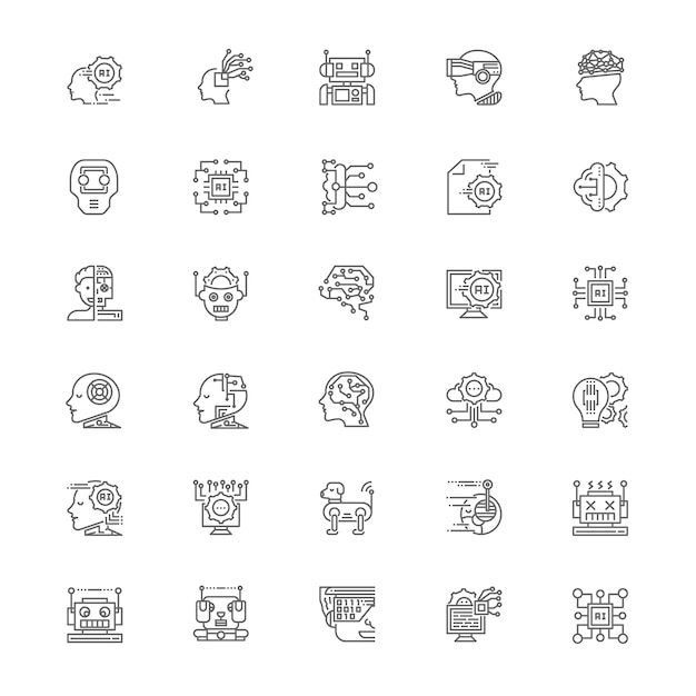 Artificial Intelligence icon set