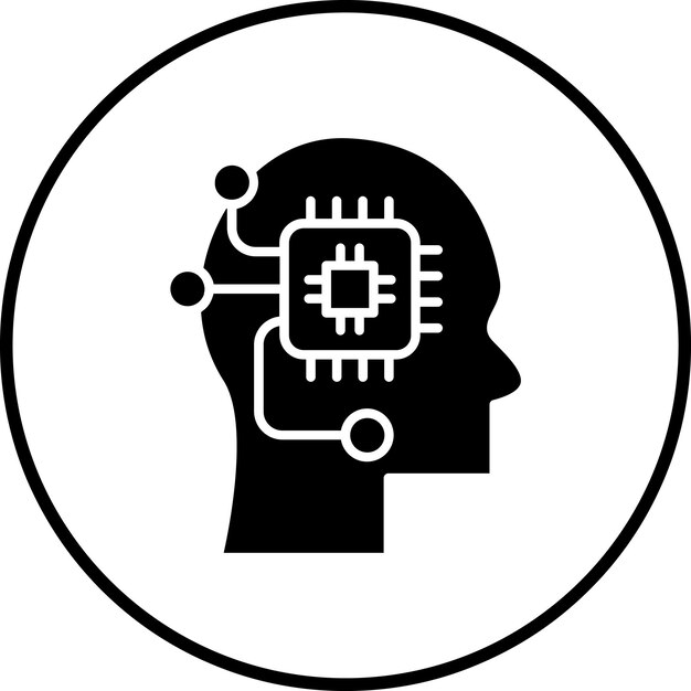 Векторное изображение значка искусственного интеллекта может быть использовано для экономики