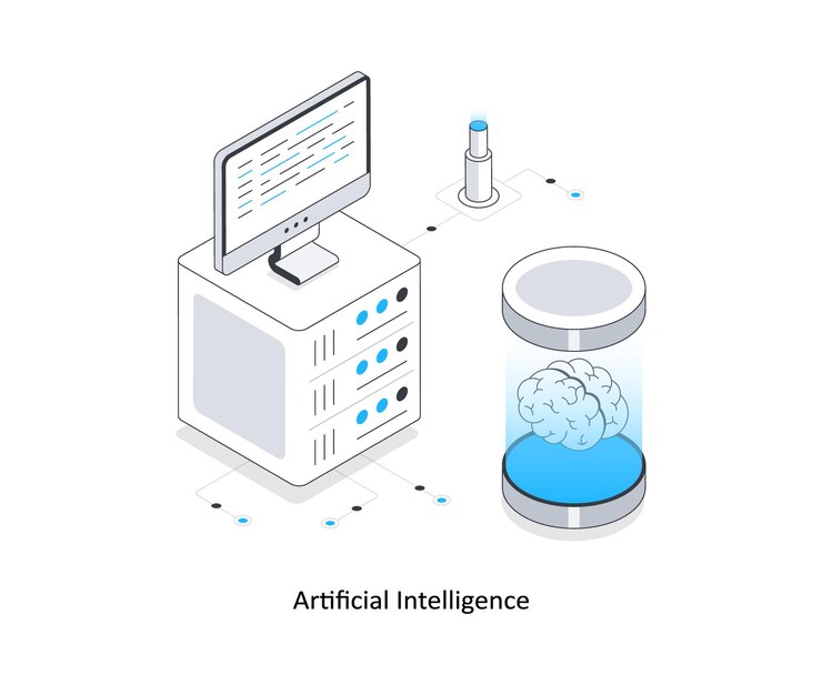 Vector artificial intelligence isometric stock illustration eps file stock illustration