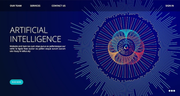 Modello di pagina di destinazione dell'intelligenza artificiale