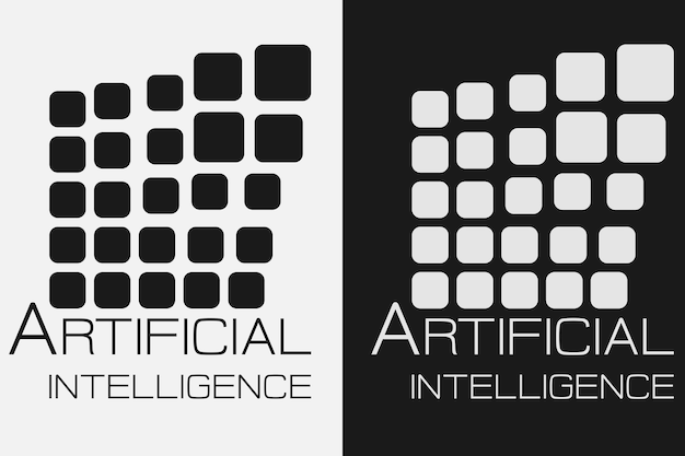 Artificial intelligence logo design AI concept logotype idea