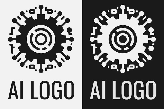 Artificial intelligence logo design AI concept logotype idea