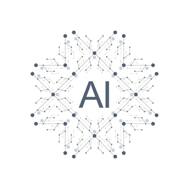 Vector artificial intelligence logo icon vector symbol ai. deep learning and future technology concept design.