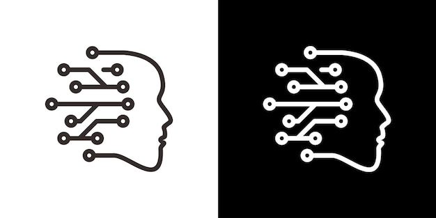 Artificial intelligence logo technology icon vector illustration
