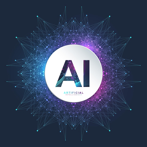 Vettore logo di intelligenza artificiale