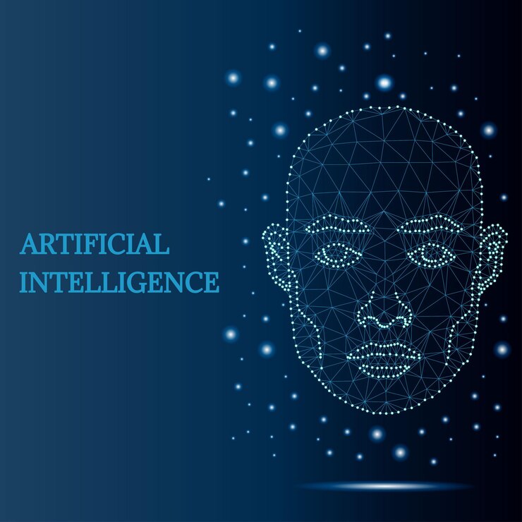 Vector artificial intelligence man face 2