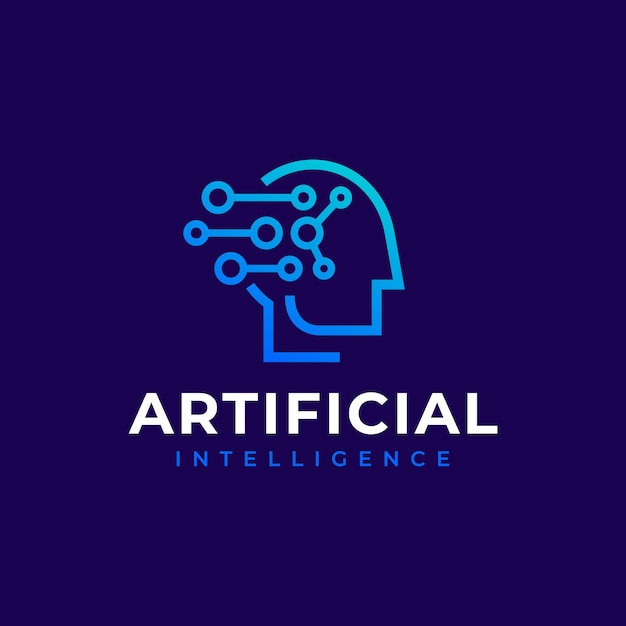 Artificial Intelligence Neural Network Head Brain Technology Logo