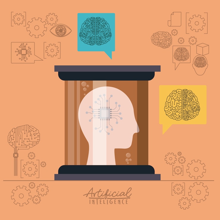 Vector artificial intelligence poster