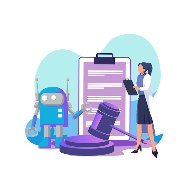 Vector artificial intelligence regulation flat style illustration vector design