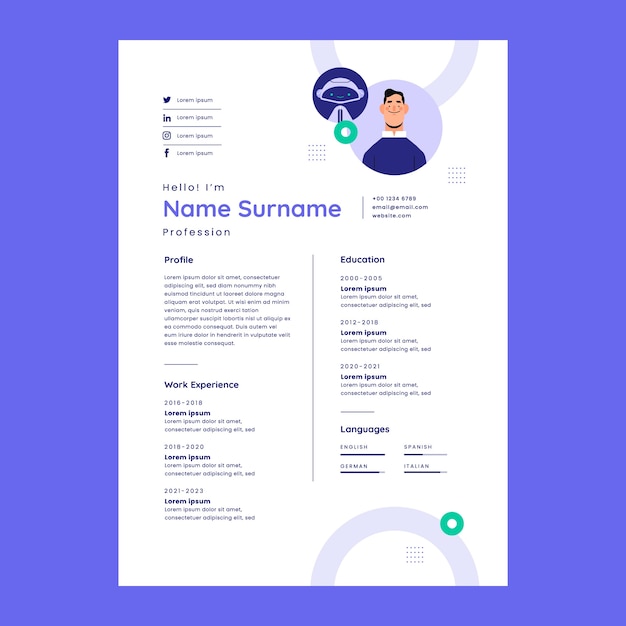 Artificial intelligence resume template