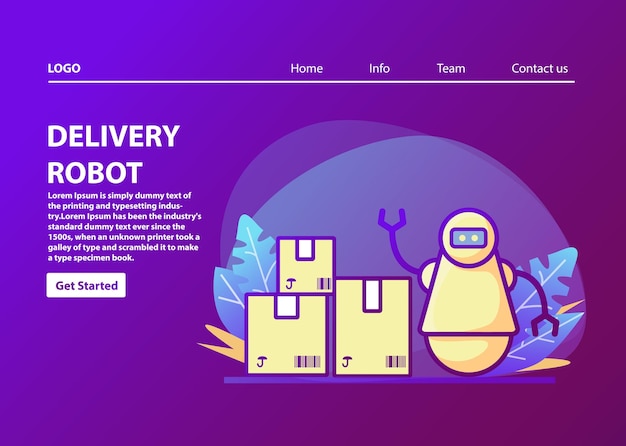 Artificial intelligence Robot assistant delivery Chatbot landing page