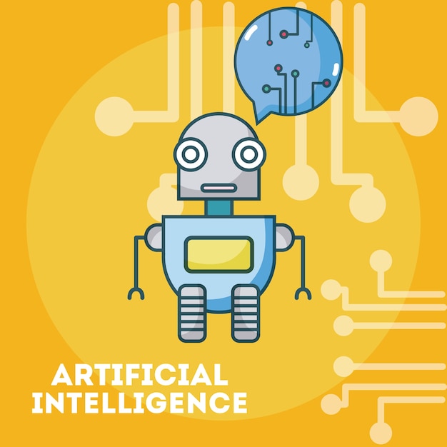 artificial intelligence robot cartoon concept 