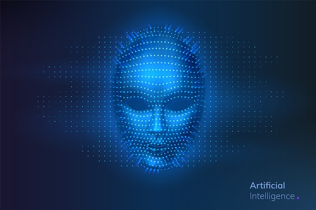 Artificial intelligence or robot digital face