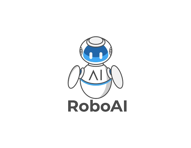 Vector artificial intelligence robot logo design template