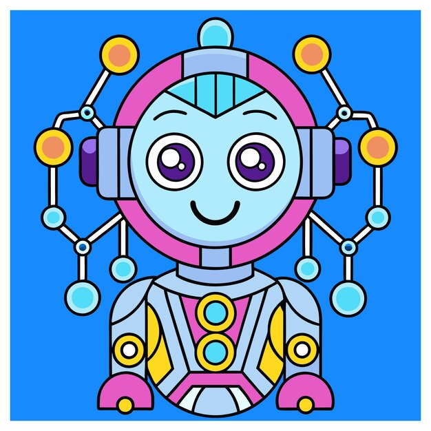 人工知能ロボット ベクトルグラフィックデザイン