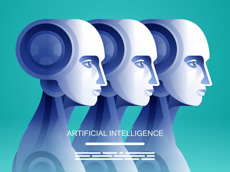 Vector artificial intelligence robot vs human