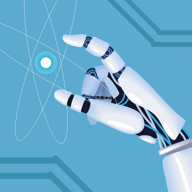 Вектор Руки роботов с искусственным интеллектом