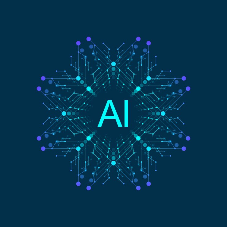 Vector artificial intelligence symbol ai. deep learning and future technology concept design.