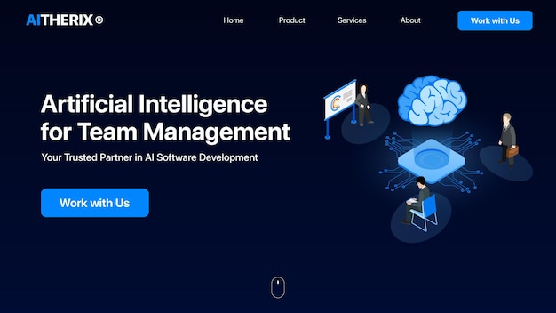 Artificial Intelligence for Team Management AI Lading Page Concept