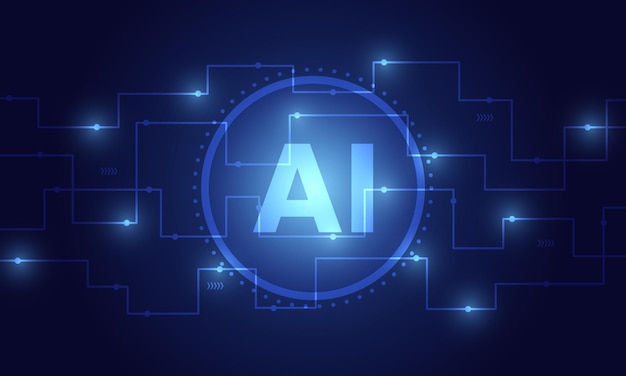 人工智能技術背景 Ai 科技線路網絡未來線路框架 人工智能網絡概念