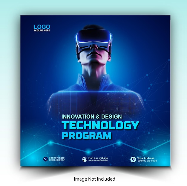 Artificial intelligence technology poster Template