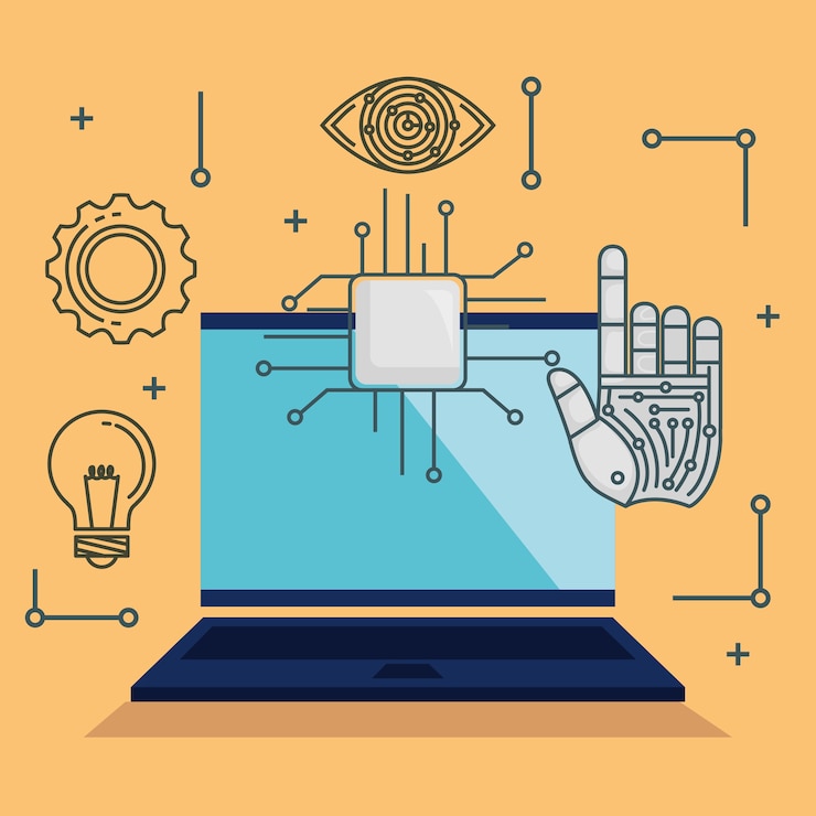 Vector artificial intelligence technology set icons