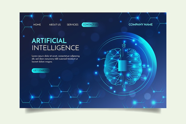 Artificial intelligence template landing page