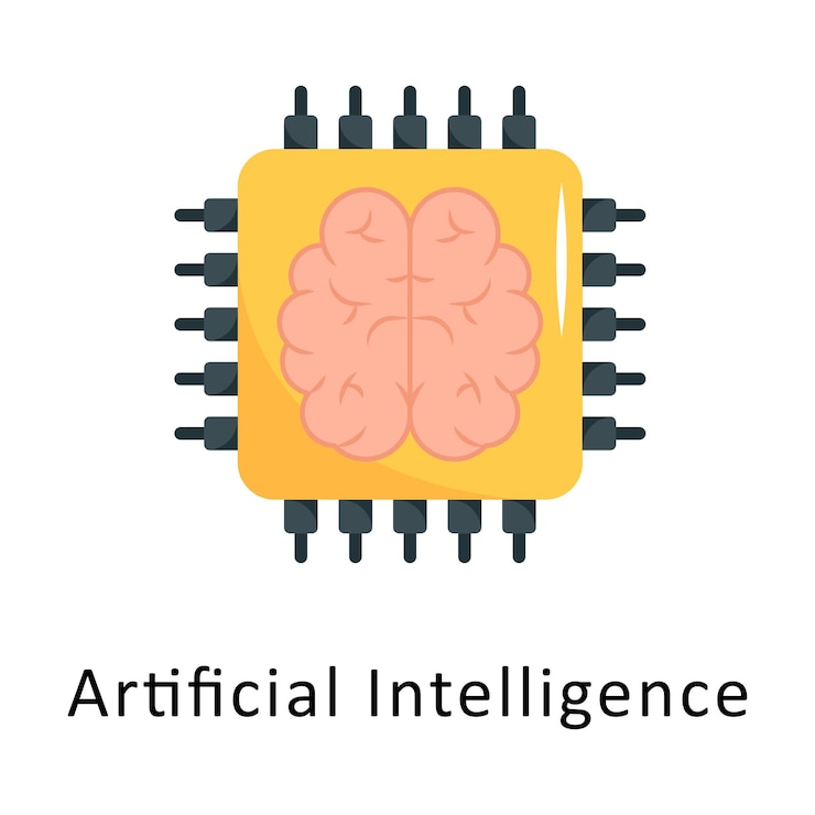Vector artificial intelligence vector flat icon design illustration symbol on white background eps 10 file