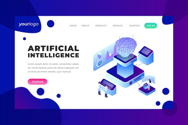 Artificial Intelligence - Vector Landing Page