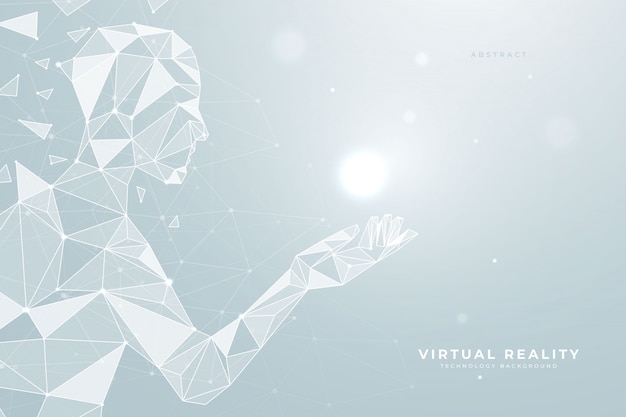 Vector artificial robot low polygon background