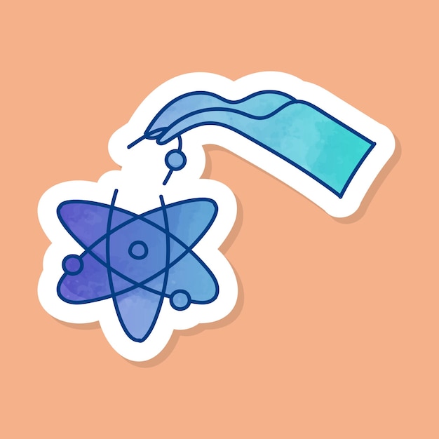 Vector artificially modified atom color sticker