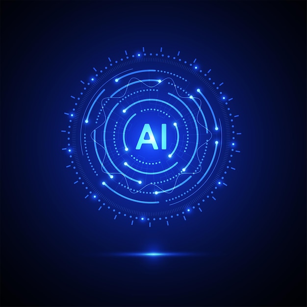 Artificiële intelligentie circuitlijn stijl Machine learning ontwerp Slimme netwerk digitale technologie