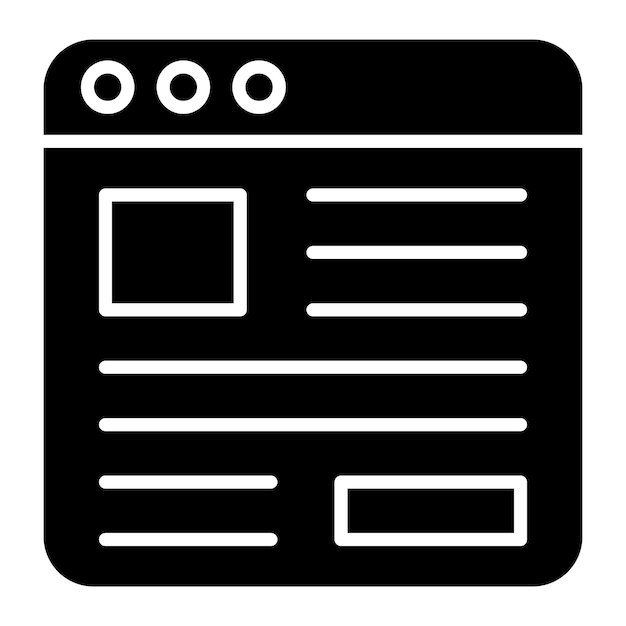 Artikel Nieuws Glyph Solid Zwarte illustratie