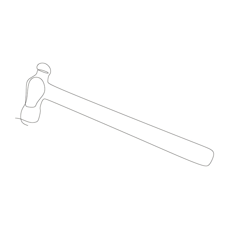 Vector 연속 라인 아트 (continuous line art) 의 공예 및 농업 도구