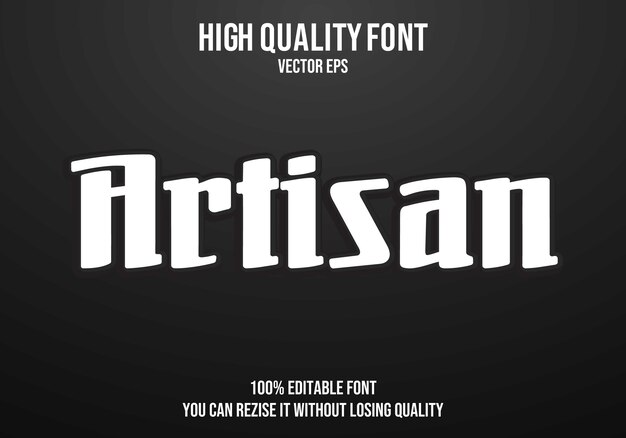 Artisan editable text effect