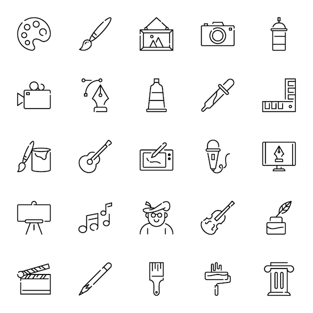 Artist icon pack, met overzicht pictogramstijl