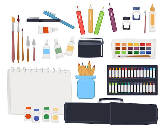 Vector artist kit for drawing and creating masterpieces