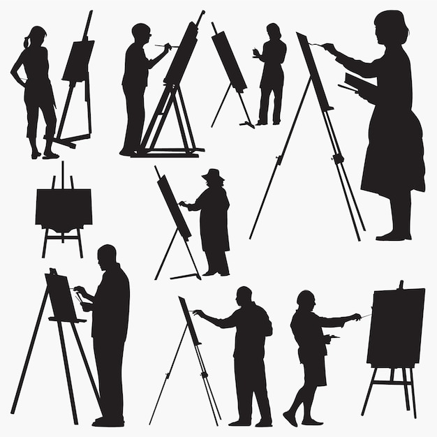 Vector artist silhouettes