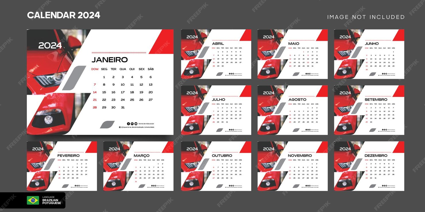 Premium Vector Artistic 2024 calendar abstract elements