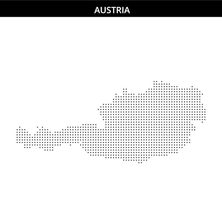 Vector artistic austria map with dots