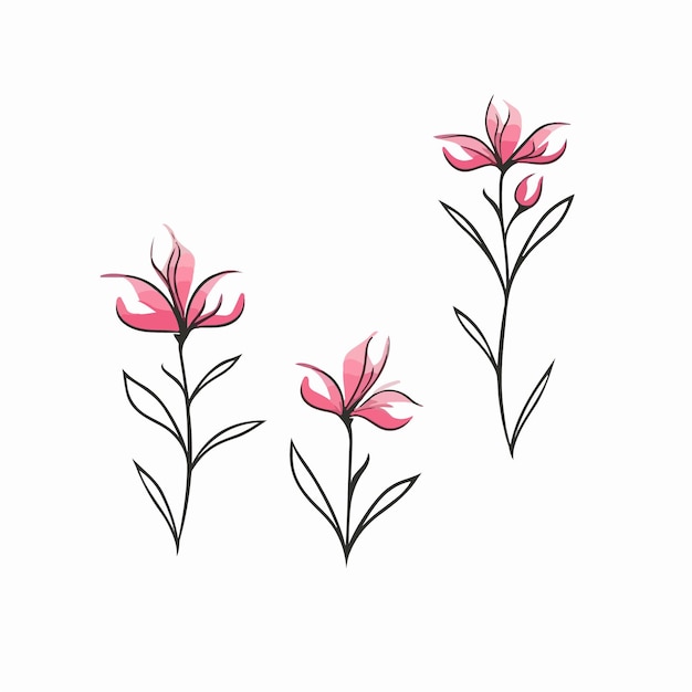 Artistic azalea illustrations in vector format adding a touch of elegance to any project