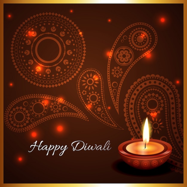 Vector artistic background of diwali diya