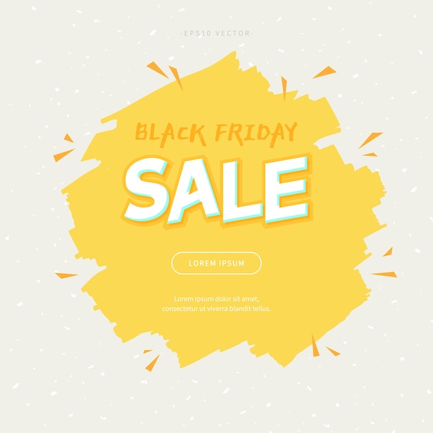 Vector artistic black friday sale background with ink brush