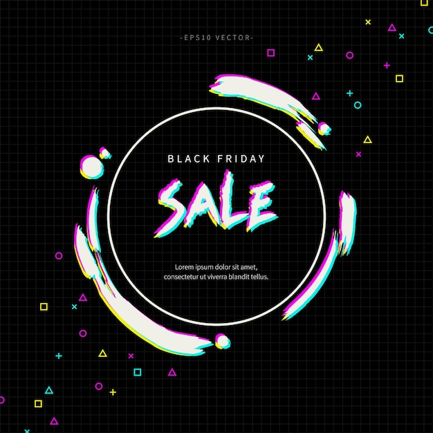 Artistic black friday sale background with ink brush