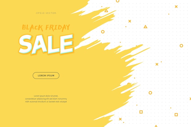 artistic Black Friday sale background with ink brush