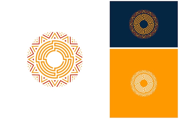 Artistic circular pattern for moon sun star solar art motif logo design