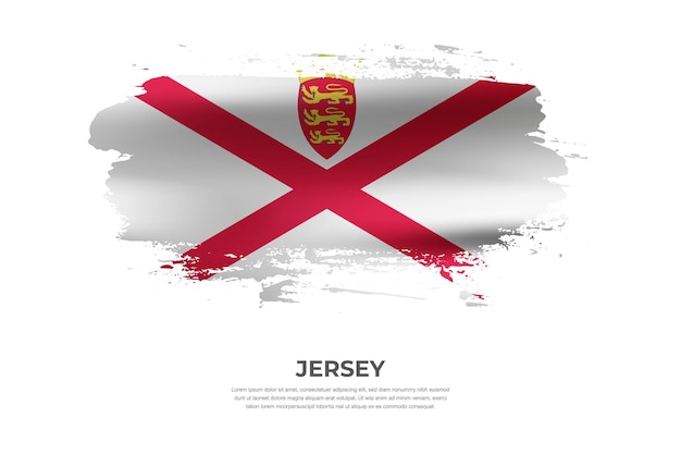 Artistic cloth folded brush flag of jersey with paint smears effect on white background