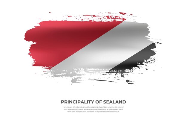 Vector artistic cloth folded brush flag of principality of sealand with paint smears effect