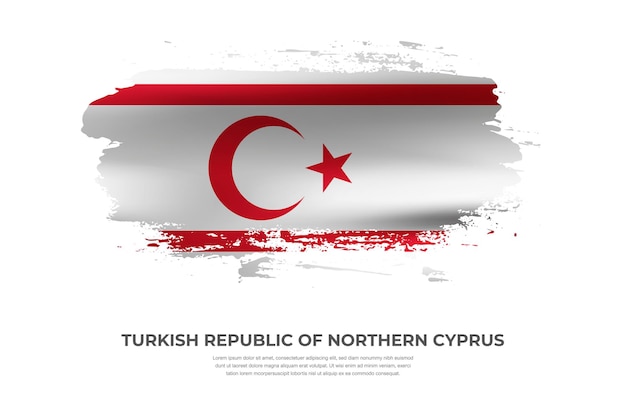 Artistic cloth folded brush flag of turkish republic of northern cyprus with paint smears effect